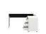 Bureau d’angle Batani 03 blanc/noir | 3 tiroirs | 2 compartiments | Élément modulable | 75 x 137,5 x 101,5 cm