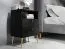 Table de chevet Almyros 02 | 2 tiroirs | Noir & Or | 1 niche ouverte | 69,5 x 50 x 34 cm
