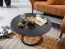 Table basse ronde noir & or | Design moderne | 80 x 42 cm | Plateau MDF, piètement doré