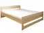 Lit double / lit d'appoint en hêtre massif, naturel 115, sommier à lattes inclus - Dimensions 160 x 200 cm