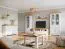 Table basse Bresle 08, Pin massif, Couleur : Blanc / Naturel - Dimensions : 70 x 70 x 40 cm (l x p x h)