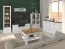 Meuble TV bas Oulainen 09 | Blanc et chêne | 55 x 150 x 40 cm | 2 portes, 1 tiroir, 3 compartiments