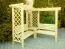 Pergola d'angle Guzmania en bois de pin massif, imprégné sous pression, 194 x 212 x 50 cm, avec banc et table, stable et durable
