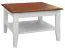 Table basse Gyronde 29 | Pin massif | Blanc / Noyer | 70 x 70 x 48 cm | Élégance et fonctionnalité