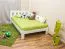 Lit enfant ou adolescent en pin massif blanc A21 | 120 x 200 cm | Design moderne | Incl. sommier