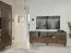 Meuble TV moderne / Meuble TV avec chants ABS Andromeda 05, un tiroir, Couleur : Noyer Shirin, six compartiments, Dimensions : 68 x 179 x 40 cm, deux portes