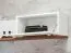 Elégant meuble-paroi Bjordal 11, couleur : blanc mat / chêne sterling - dimensions : 180 x 180 x 40 cm (H x L x P), avec cheminée au bioéthanol