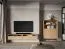 Meuble bas TV / 2 portes basculantes / 4 compartiments / Couleur : Chêne Mavelie / 180 x 33 x 33 cm / Fonction Push-to-open / Fonction Soft-Close / Tableau TV / Pour le salon