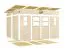 Abri de jardin avec toit traînant / plancher inclus / Naturel / en éléments de 19 mm / 4,32 x 2,45 mètres / Découpes de lumière en verre véritable / Toit plat / Freiberg 04