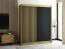 Armoire portes coulissantes Borgis 04A | Chêne Artisan & Noir mat | 200 x 180 x 62 cm