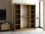 Armoire portes coulissantes Borgis 04A | Chêne Artisan & Noir mat | 200 x 180 x 62 cm
