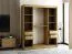 Armoire portes coulissantes Borgis 04A | Chêne Artisan & Noir mat | 200 x 180 x 62 cm