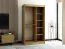 Armoire à portes coulissantes Borgis 02B | Chêne artisan & noir mat | 200 x 120 x 62 cm