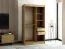 Armoire à portes coulissantes Borgis 02B | Chêne artisan & noir mat | 200 x 120 x 62 cm