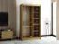 Armoire à portes coulissantes Borgis 02B | Chêne artisan & noir mat | 200 x 120 x 62 cm
