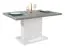 Table de salle à manger Daures 135, Couleur : Blanc / Ciment - Dimensions : 160 x 80 cm (l x p)