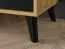 Commode Lassila 05, Couleur : Chêne Artisan / Noir - Dimensions : 83 x 138 x 40 cm (H x L x P), avec une porte, 3 tiroirs et 2 compartiments