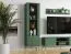 Vitrine haute Inari 01 vert forêt | 190 x 55 x 40 cm | 1 porte verre, 2 tiroirs, 4 compartiments