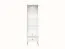 Vitrine Roanoke 02, Couleur : Blanc / Blanc brillant - Dimensions : 190 x 55 x 40 cm (h x l x p), avec 1 porte, 2 tiroirs et 4 compartiments