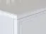 Commode Roanoke 04, Couleur : Blanc / Blanc brillant - Dimensions : 85 x 160 x 40 cm (h x l x p), avec 2 portes, 3 tiroirs et 2 compartiments
