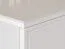 Commode Roanoke 05, Couleur : Blanc / Blanc brillant - Dimensions : 85 x 120 x 40 cm (h x l x p), avec 1 porte, 3 tiroirs et 2 compartiments