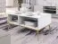 Table basse Roanoke 08 | Blanc / Blanc brillant | 90 x 60 x 42 cm | Pieds dorés élégants