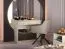 Coiffeuse Petkula 08 beige clair | 78 x 92 x 40 cm | 1 tiroir, design moderne et détails dorés