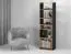 Bibliothèque design 180 x 55 x 40 cm | Finition chêne artisan & noir | Série Trezevant 02