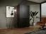 Armoire Bainton 02 noire | 200 x 101 x 51 cm | 6 compartiments | 2 tringles | Design élégant