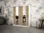 150 cm de large Armoire à portes coulissantes avec 5 casiers et 2 portes | Couleur: Chêne Sonoma / Blanc | Laminée Abbildung