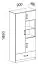 Chambre d'enfant - armoire à portes battantes / armoire Frank 03, couleur : blanc / gris - 189 x 90 x 40 cm (H x L x P)
