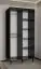Armoire à portes coulissantes avec une porte miroir Jotunheimen 110, couleur : noir - Dimensions : 208 x 100,5 x 62 cm (H x L x P)