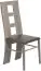 Chaise Selun 15, couleur : chêne truffé / revêtement gris - 97 x 43 x 40 cm (h x l x p)