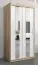 Armoire à portes coulissantes / Penderie Polos 01 avec miroir, Couleur : Chêne de Sonoma / Blanc mat - Dimensions : 200 x 100 x 62 cm (H x L x P)