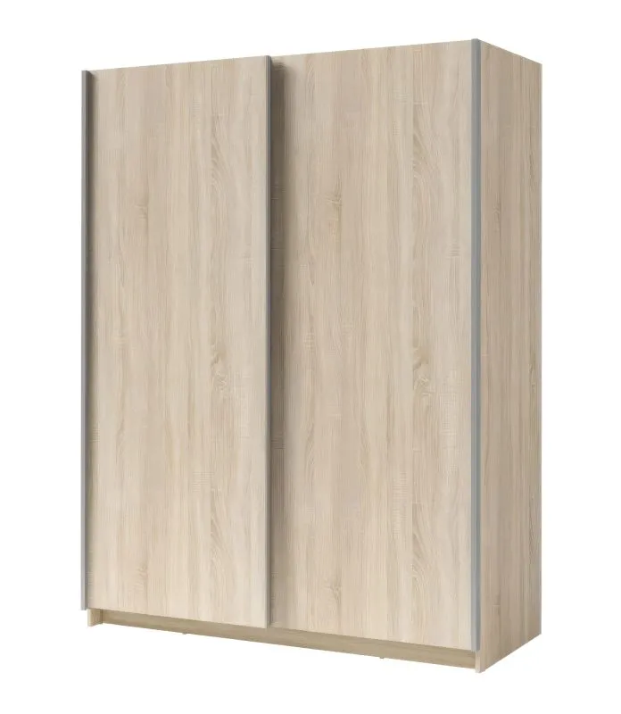 Armoire à portes coulissantes Trikala 02 | Chêne élégant | 198 x 150 x 60 cm | Design moderne