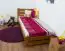 Lit d'enfant / lit de jeunesse en bois de pin massif, couleur chêne A24, sommier à lattes inclus - Dimensions 90 x 200 cm 