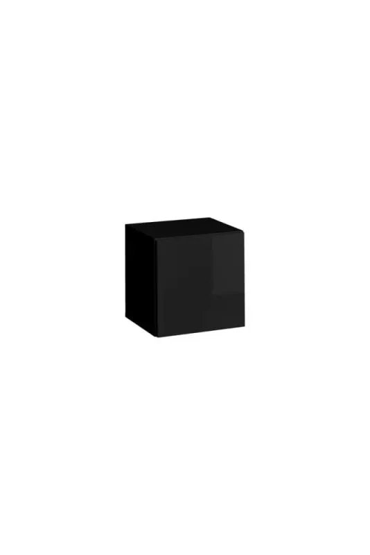 Armoire suspendue carrée Trengereid 08, Couleur : Noir - dimensions : 35 x 35 x 32 cm (h x l x p), avec fonction push-to-open