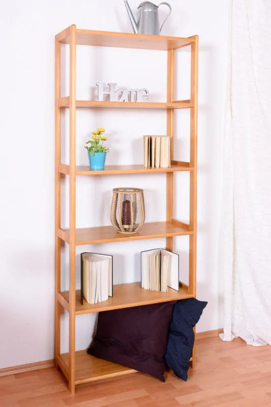 Étagère en pin massif aulne Junco 54A | 200 x 80 x 30 cm | 5 niveaux | Design moderne