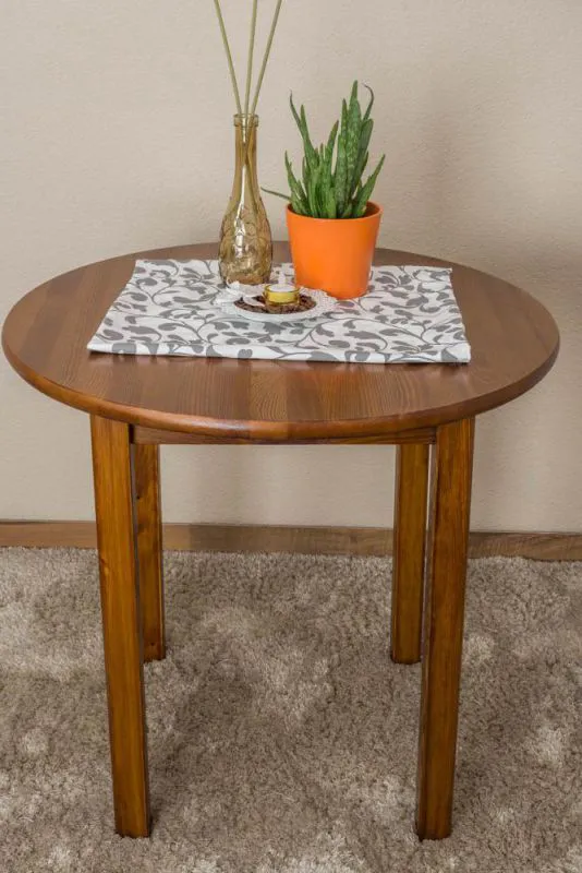 Bois massif Table 80x80 cm Pin, Couleur: Chêne Abbildung
