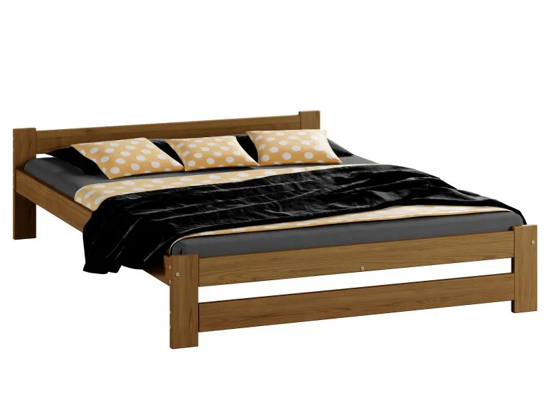 Lit junior Sispony 12 | Pin massif | Finition chêne | Couchage 120 x 200 cm | Gain de place