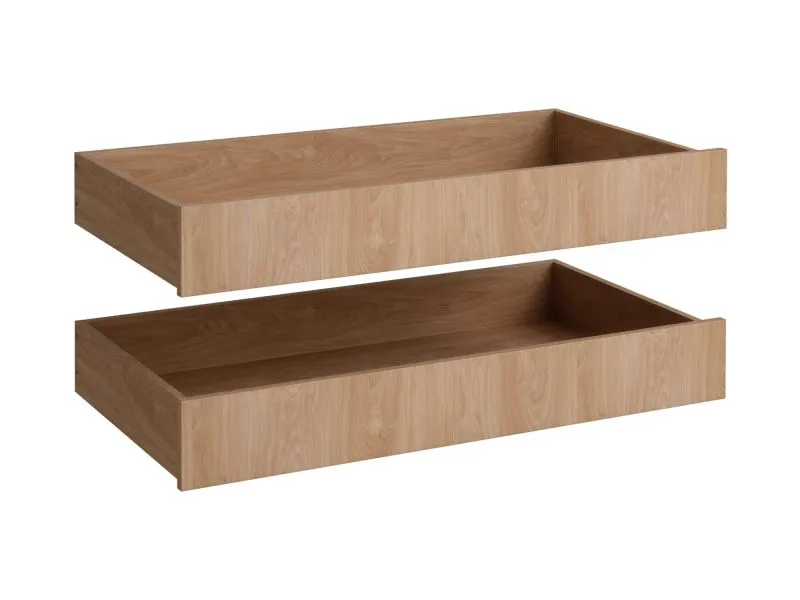 Tiroirs intérieurs / Lot de 2 / Couleur : Chêne Puccini / Dimensions : 91 x 44,5 x 12,5 cm