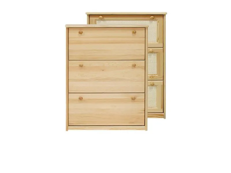 Bois massif-Armoire à chaussures, Couleur: Naturel 115x72x29 cm Abbildung