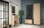 Banc avec espace de rangement / Armoire à chaussures Pandrup 04, Couleur : Chêne - Dimensions : 55 x 70 x 34 cm (H x L x P), avec 3 portes et 2 compartiments