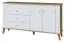 Commode Bambey 07 | Espace de rangement optimisé | Chêne / Blanc | 90 x 164 x 44 cm