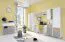Commode Burdinne 11 pour chambre ado | Blanc / Chêne / Gris | 90 x 90 x 40 cm | Rangement moderne