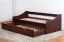 Lit fonctionnel adolescent en pin massif | Finition noyer | 90 x 200 cm | Avec sommier