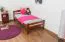Lit d'enfant / lit d'adoléscent "Easy Premium Line" K1/2n, en hêtre massif laqué rouge cerisier - couchette : 90 x 200 cm