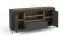 Buffet moderne noir mat Barbe 20 | 2 portes, 1 tiroir, 6 compartiments | Poignées dorées | 83,5 x 177 x 40 cm