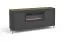 Buffet moderne noir mat Barbe 20 | 2 portes, 1 tiroir, 6 compartiments | Poignées dorées | 83,5 x 177 x 40 cm