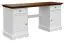 Ensemble bureau 3 pièces style campagne | Pin massif blanc/noyer | Poignées dorées | Soft Close